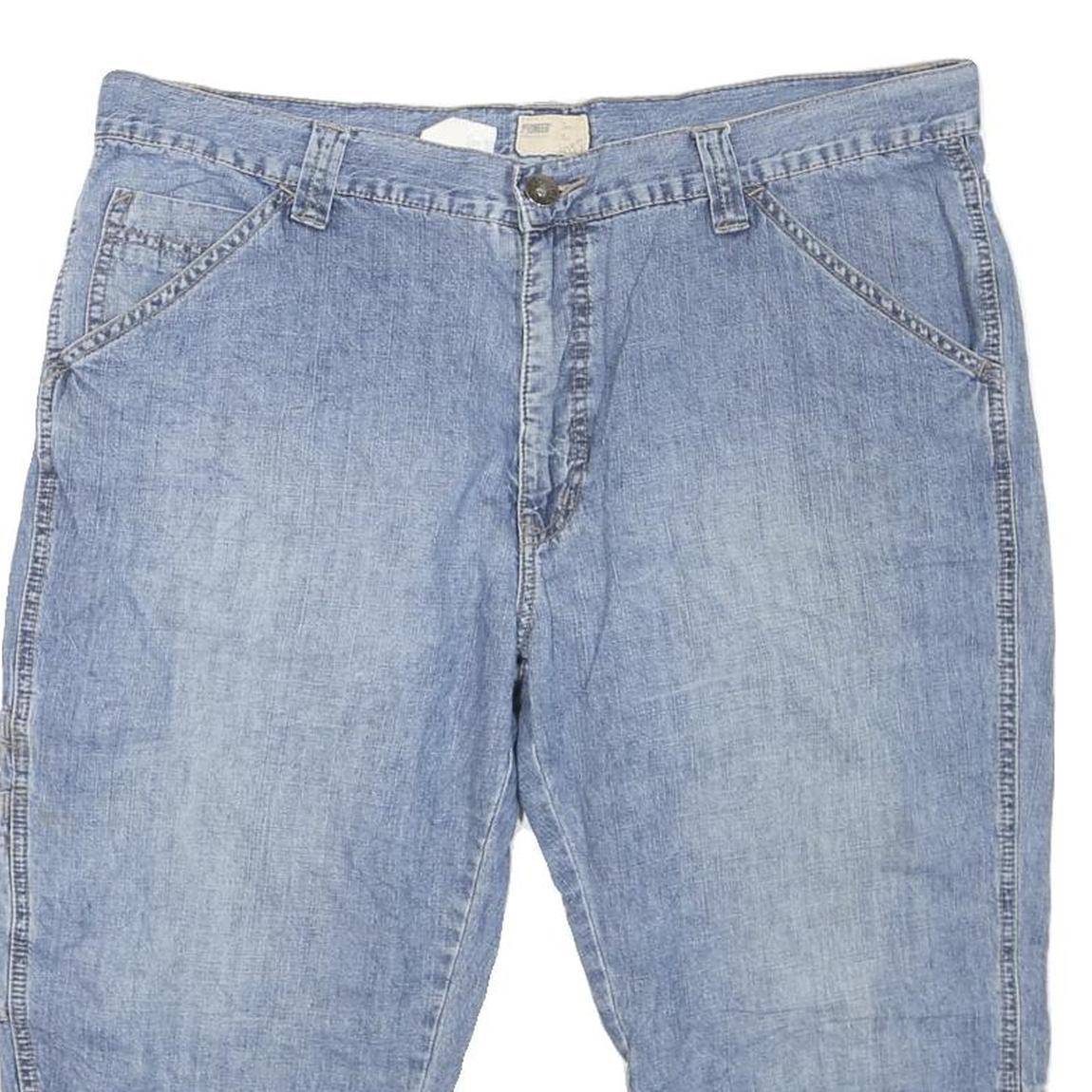 Mens Blue Casual Cotton Blend Shorts XL W42 Relaxed Fit Light Denim Style