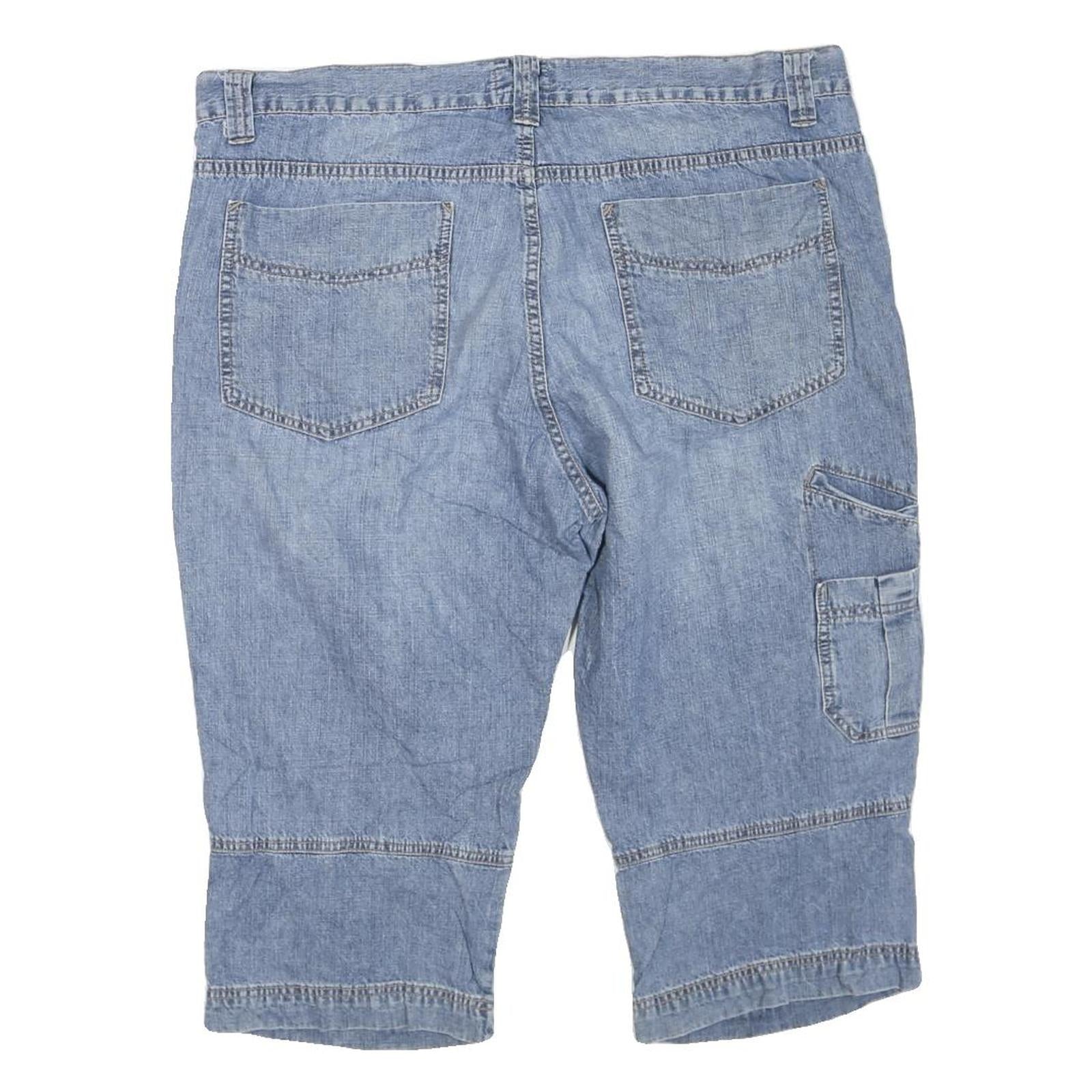 Mens Blue Casual Cotton Blend Shorts XL W42 Relaxed Fit Light Denim Style