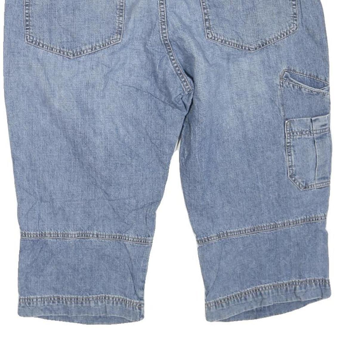 Mens Blue Casual Cotton Blend Shorts XL W42 Relaxed Fit Light Denim Style