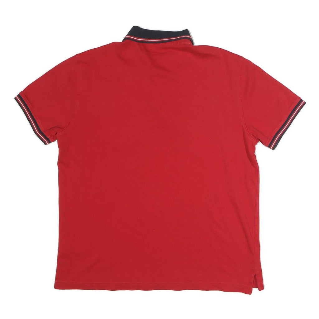 TOMMY HILFIGER Mens Red Polo Shirt L Short Sleeve Cotton Classic Fit
