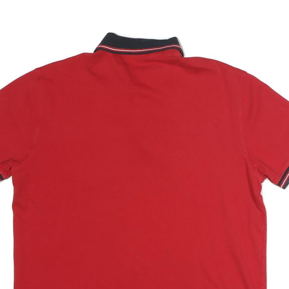 TOMMY HILFIGER Mens Red Polo Shirt L Short Sleeve Cotton Classic Fit