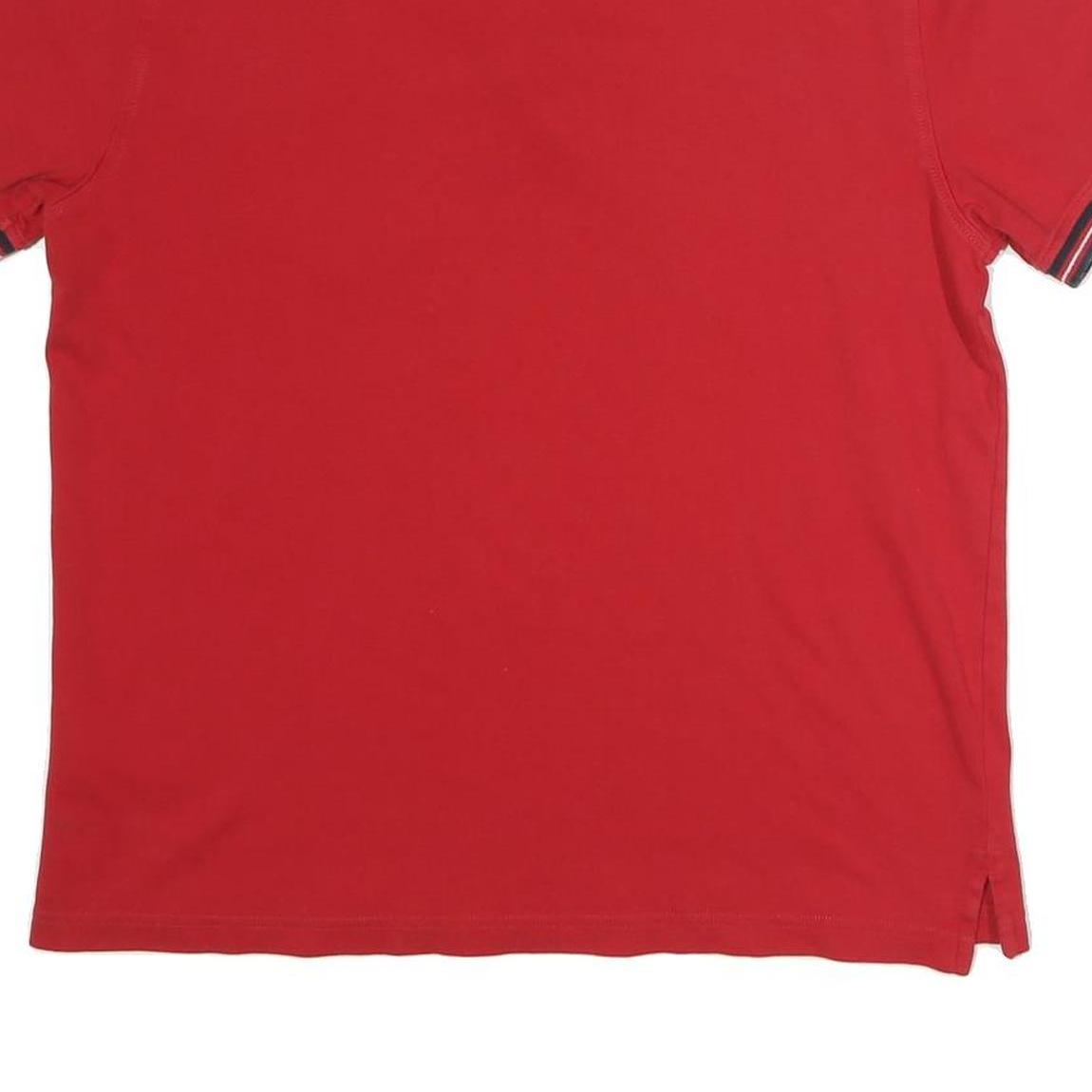 TOMMY HILFIGER Mens Red Polo Shirt L Short Sleeve Cotton Classic Fit