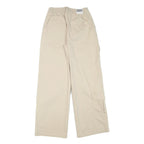 BERSHKA Womens Beige Relaxed Wide-Leg Trousers W26 L30 Casual Cotton Blend Zip