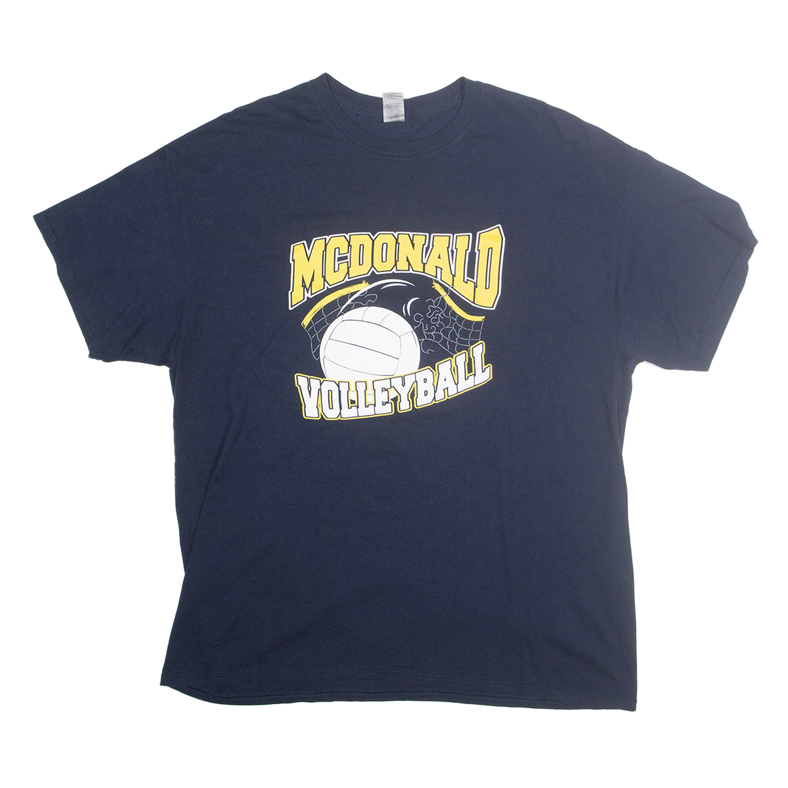 GILDAN Mens Navy Blue Volleyball Graphic T-Shirt XL Short Sleeve Crew Neck