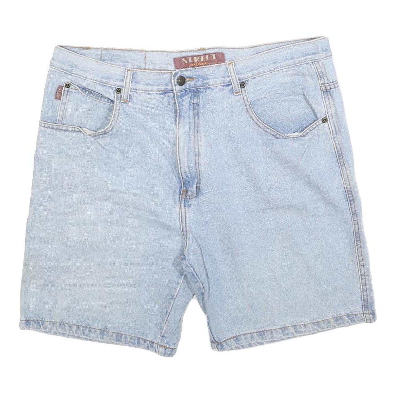 STREET Womens Shorts Blue Casual Denim XL W38 Cotton Blend Classic Fit