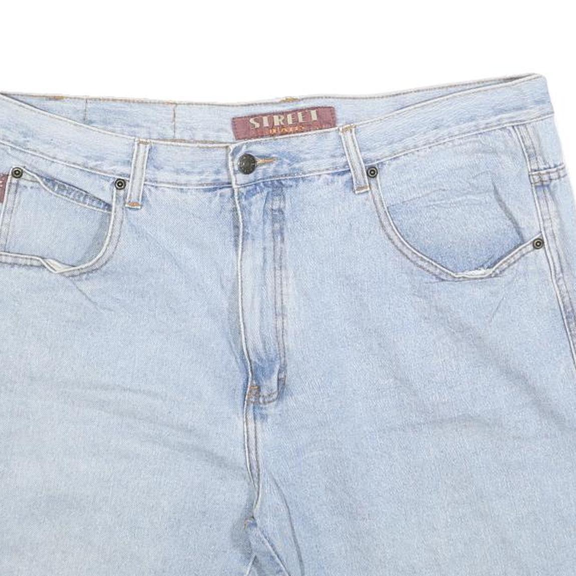 STREET Womens Shorts Blue Casual Denim XL W38 Cotton Blend Classic Fit