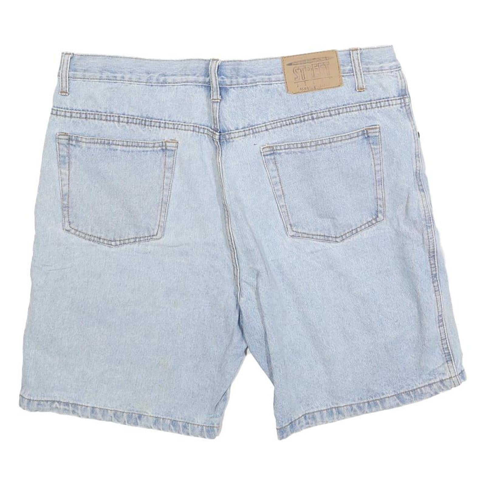 STREET Womens Shorts Blue Casual Denim XL W38 Cotton Blend Classic Fit