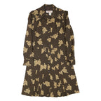 BETTY BARCLAY Womens Brown & Beige Floral Shirt Dress Polyester Blend Long