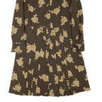 BETTY BARCLAY Womens Brown & Beige Floral Shirt Dress Polyester Blend Long