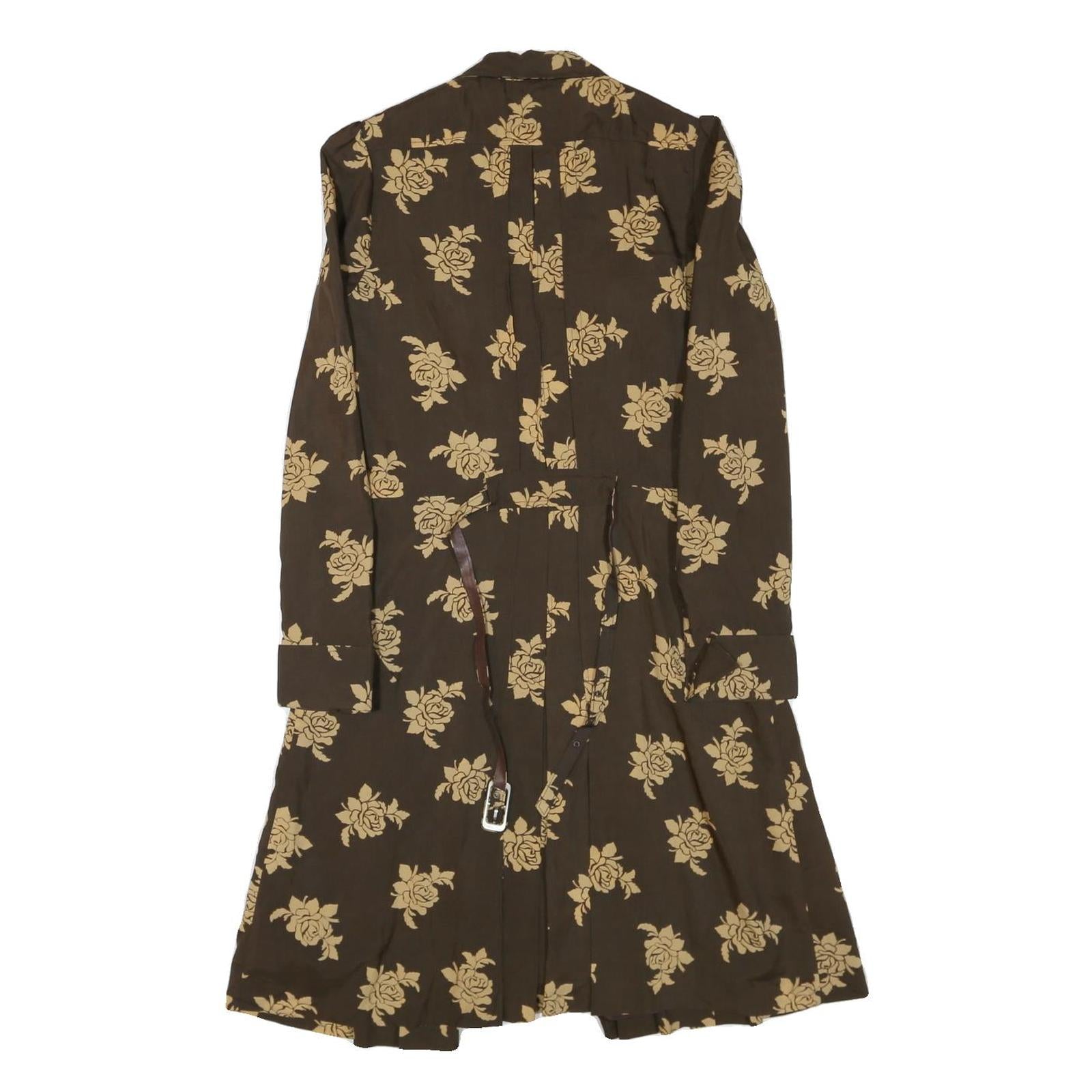 BETTY BARCLAY Womens Brown & Beige Floral Shirt Dress Polyester Blend Long