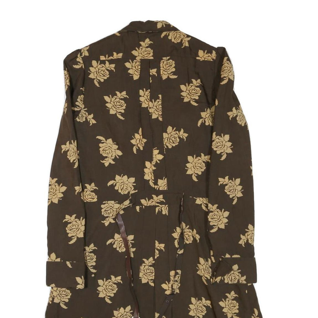 BETTY BARCLAY Womens Brown & Beige Floral Shirt Dress Polyester Blend Long