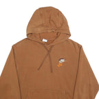 NIKE Mens Brown Hoodie M Cotton Blend Pullover Stylish Logos