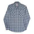 WRANGLER Mens Blue & Orange Checked Shirt M Casual Cotton Blend Long Sleeve