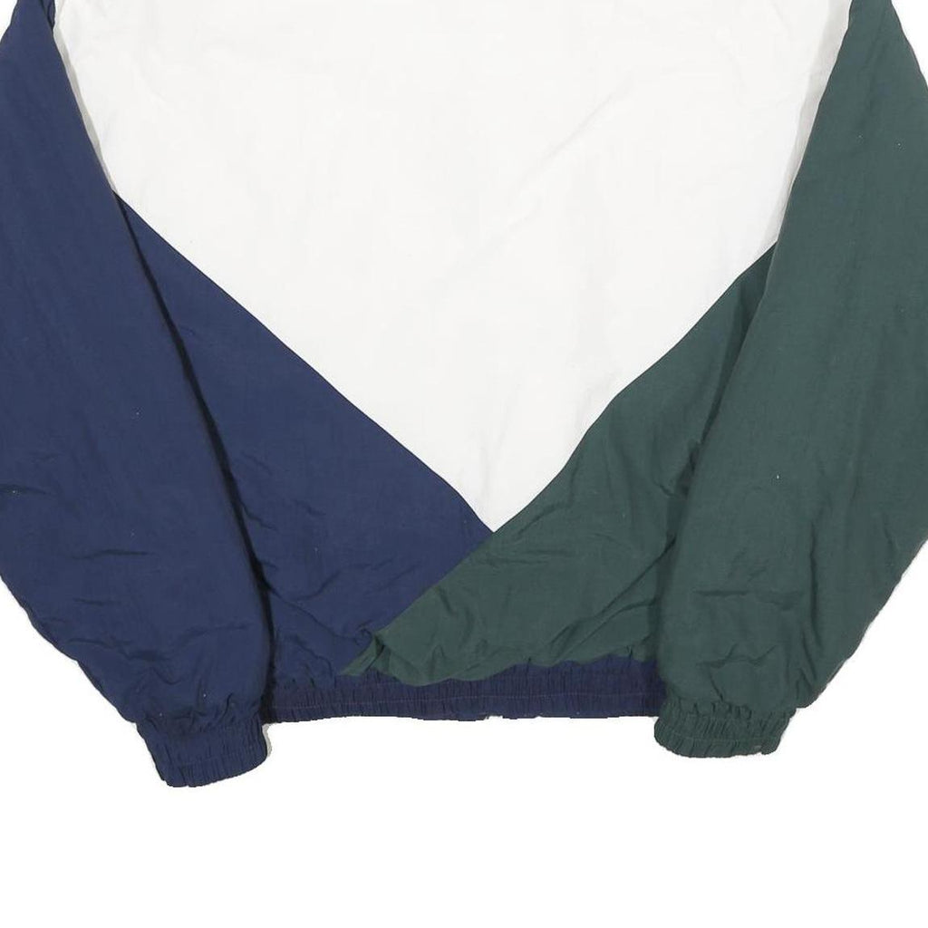 SWINGSTER Mens Green & Navy White Colourblock Zip Jacket L Woven Retro 1990s
