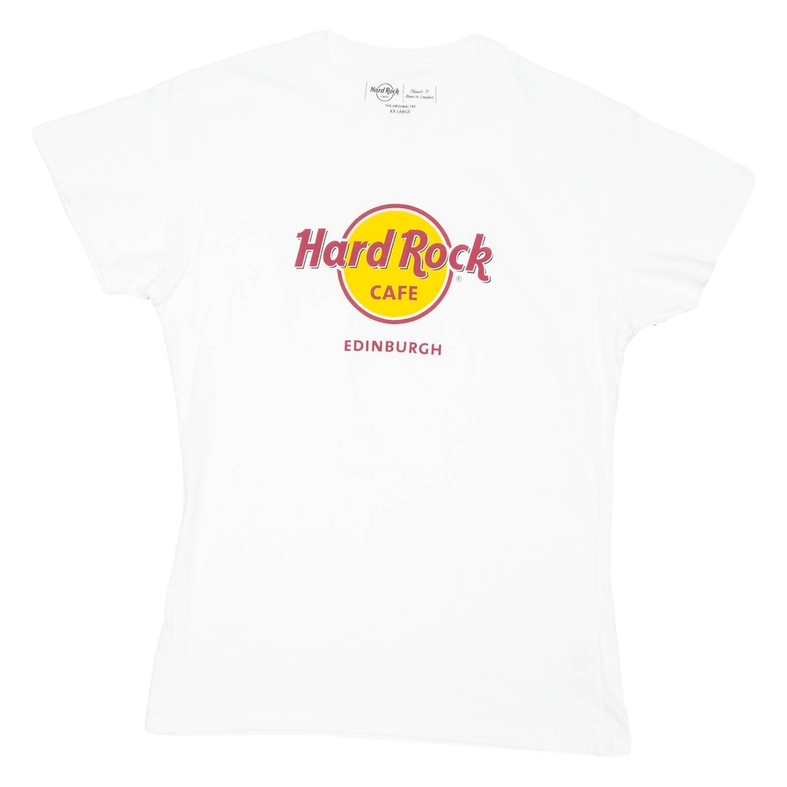 HARD ROCK CAFE Edinburgh Womens T-Shirt White 2XL