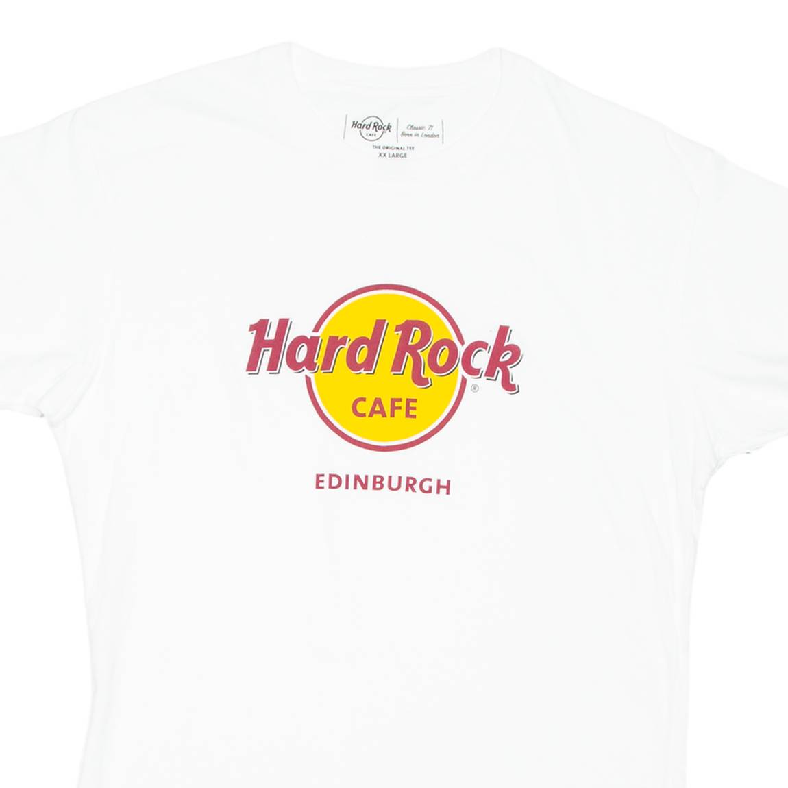 HARD ROCK CAFE Edinburgh Womens T-Shirt White 2XL