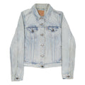LEVI'S Womens Light Blue Denim Jacket S Cotton Blend Button Closure Classic Fit