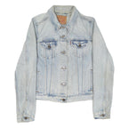 LEVI'S Womens Light Blue Denim Jacket S Cotton Blend Button Closure Classic Fit