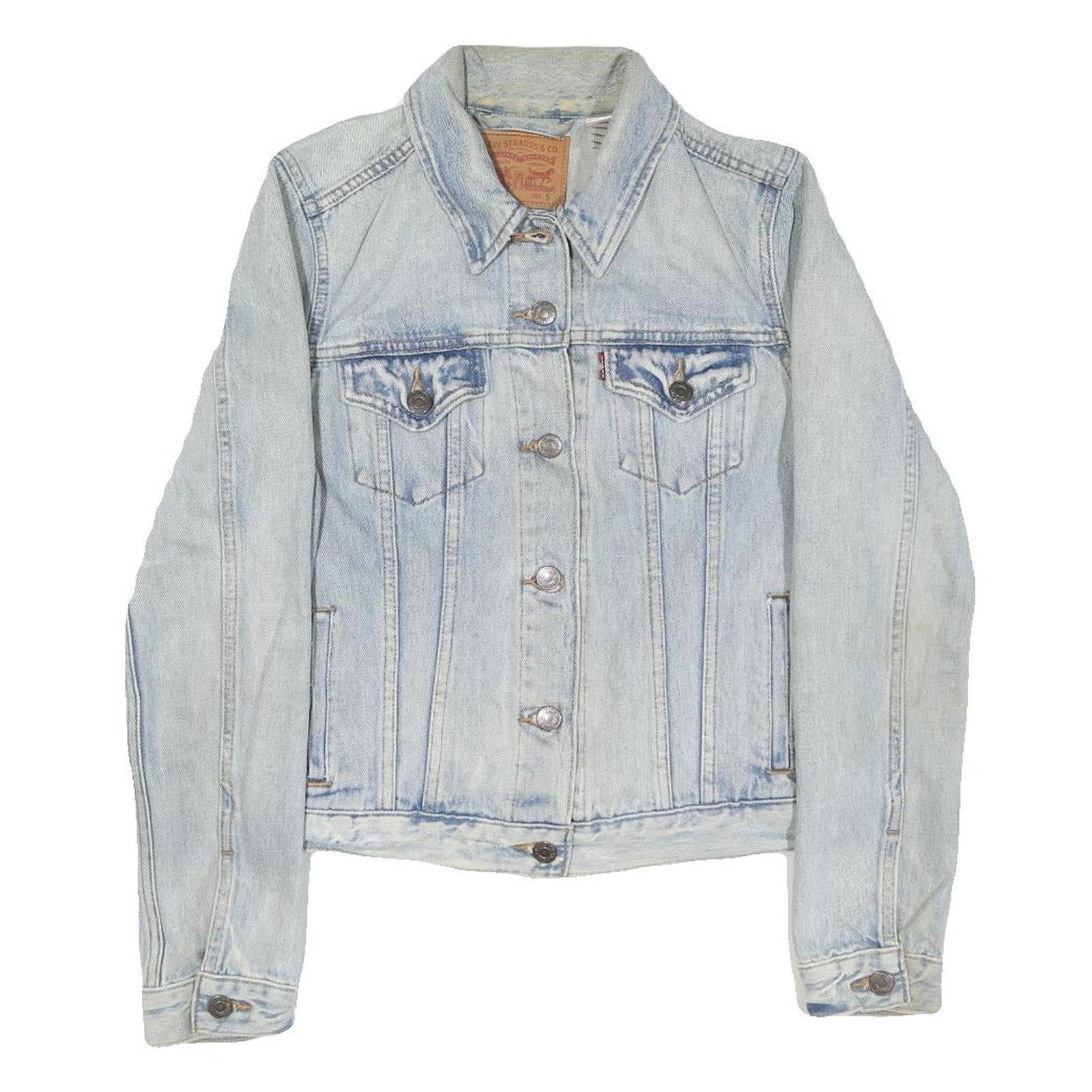 LEVI'S Womens Light Blue Denim Jacket S Cotton Blend Button Closure Classic Fit