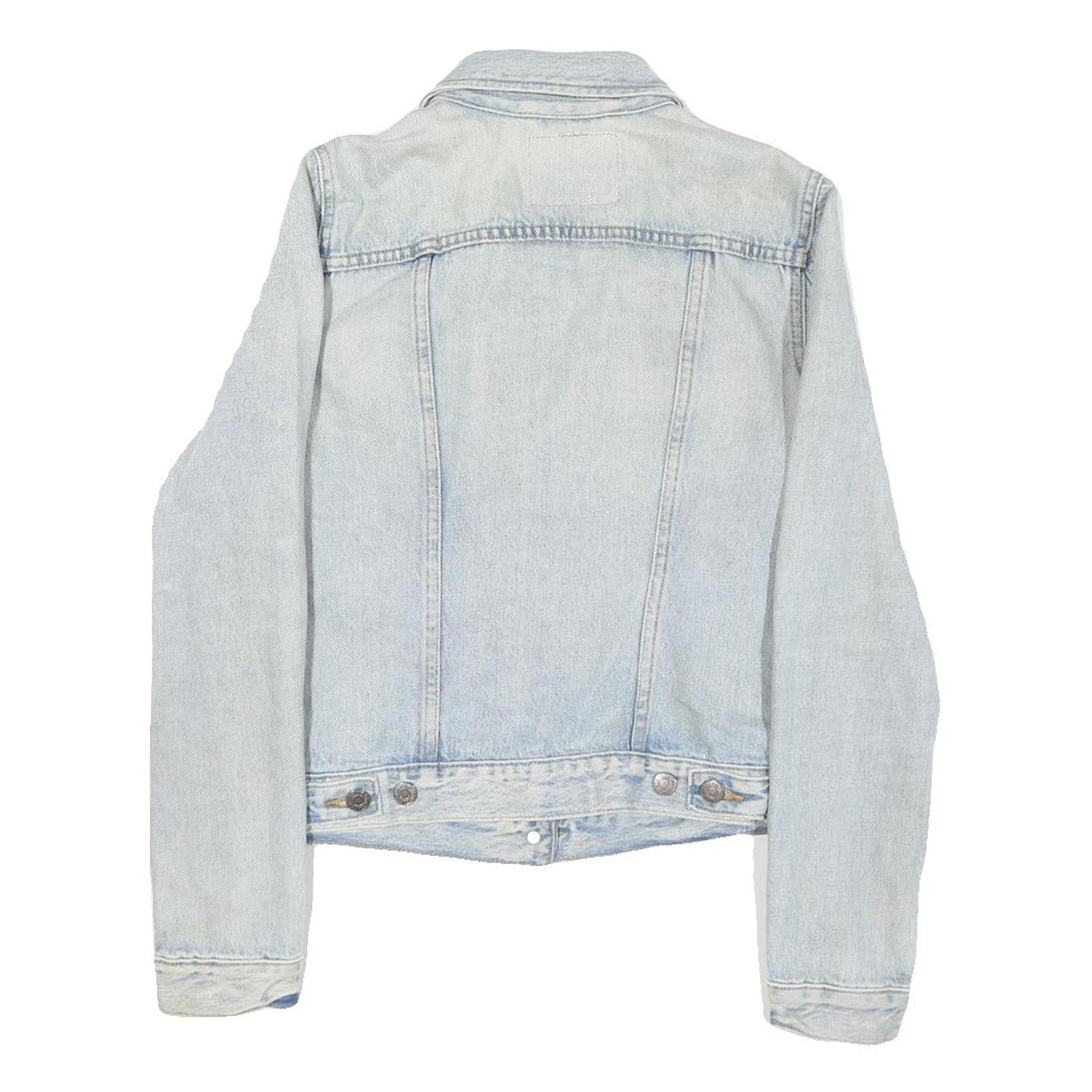 LEVI'S Womens Light Blue Denim Jacket S Cotton Blend Button Closure Classic Fit