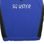 CATS Mens Blue & Black White Colourblock S Nylon Zip Sleeveless Sports Logo