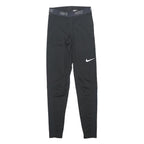 NIKE Womens Leggings Black Slim Tapered XS W22 L27 Sportswear Logo Drawstring