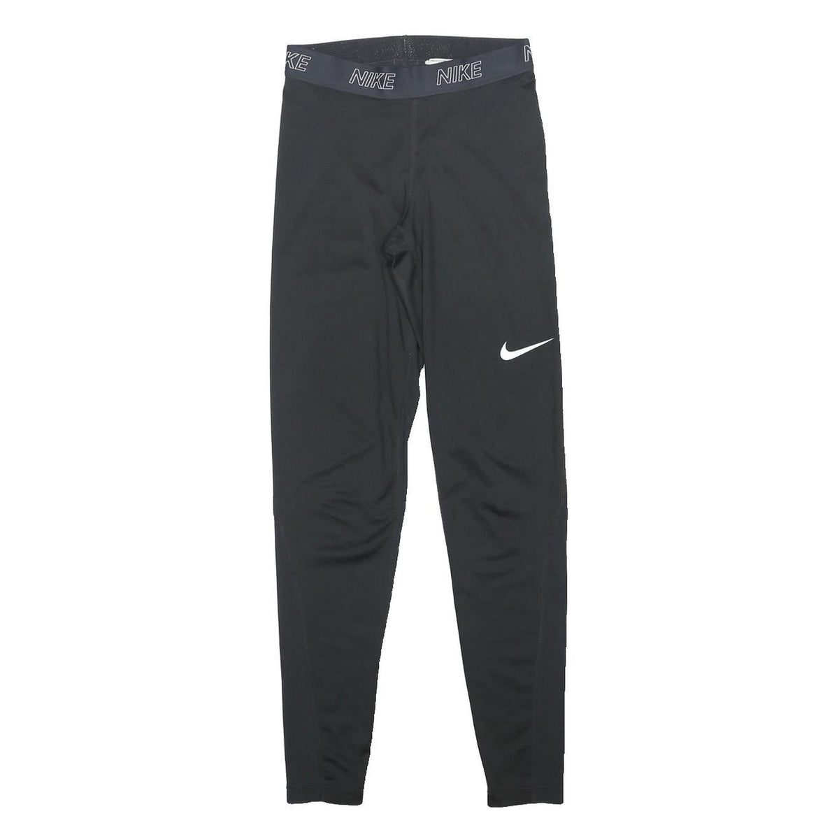 NIKE Womens Leggings Black Slim Tapered XS W22 L27 Sportswear Logo Drawstring