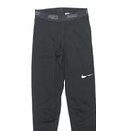 NIKE Womens Leggings Black Slim Tapered XS W22 L27 Sportswear Logo Drawstring