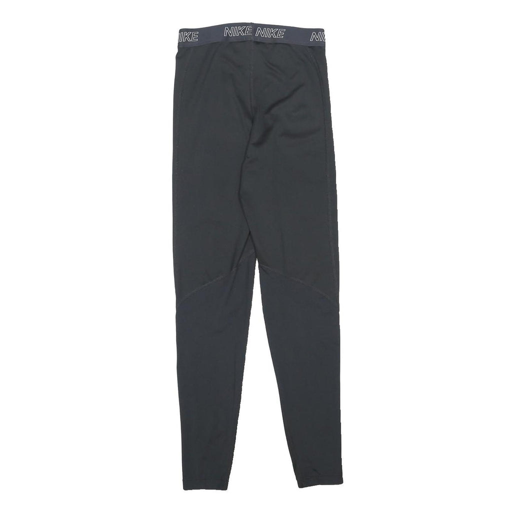 NIKE Womens Leggings Black Slim Tapered XS W22 L27 Sportswear Logo Drawstring