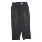 DICKIES Mens Cotton Blend Black Relaxed Workwear Trousers W32 L32 Durable Zip