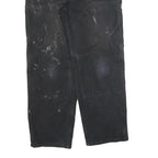 DICKIES Mens Cotton Blend Black Relaxed Workwear Trousers W32 L32 Durable Zip