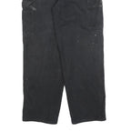 DICKIES Mens Cotton Blend Black Relaxed Workwear Trousers W32 L32 Durable Zip