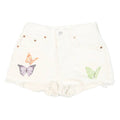 LEVI'S Womens White Butterfly Print Denim Casual Shorts S W26 Cotton Blend