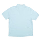 TOMMY HILFIGER Mens Light Blue Short Sleeve Plain Polo Shirt L Cotton Classic