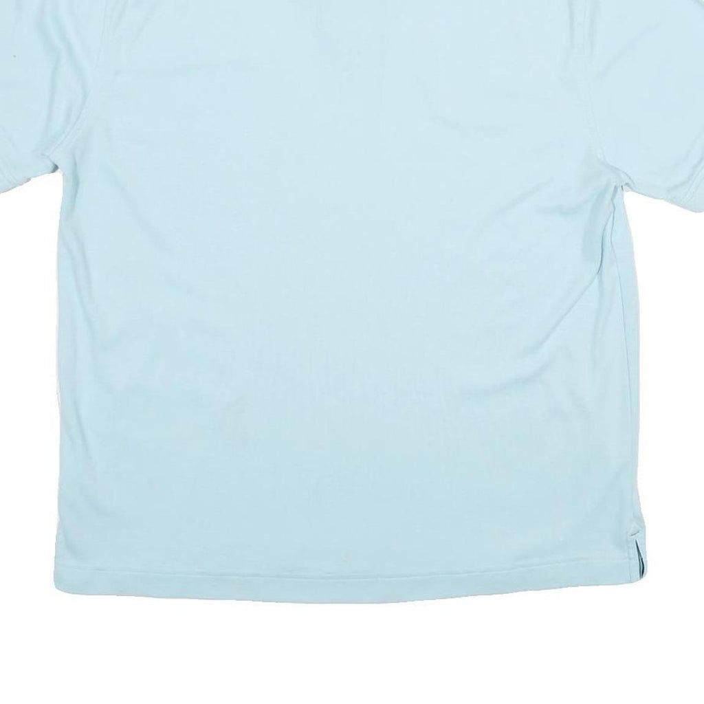 TOMMY HILFIGER Mens Light Blue Short Sleeve Plain Polo Shirt L Cotton Classic