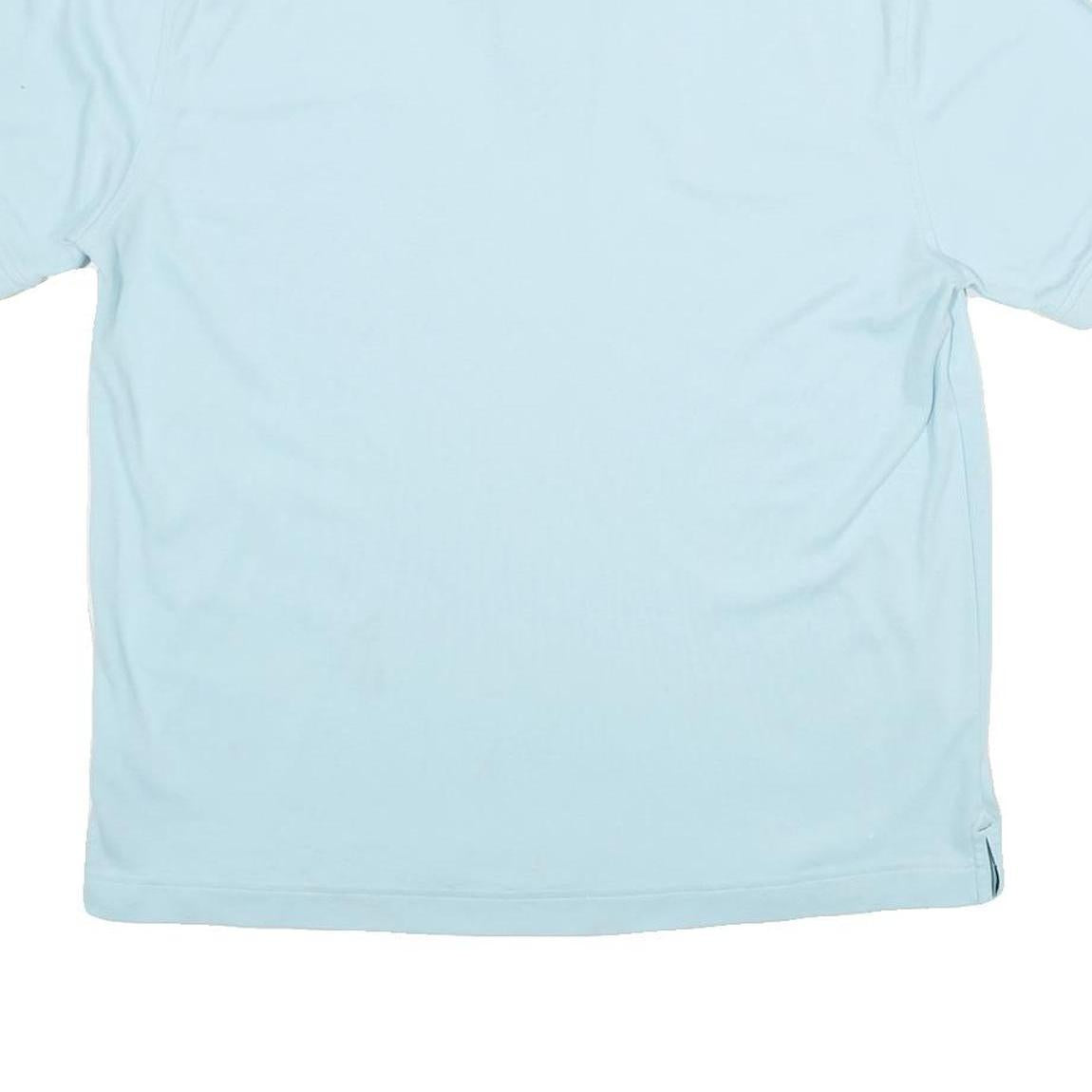 TOMMY HILFIGER Mens Light Blue Short Sleeve Plain Polo Shirt L Cotton Classic