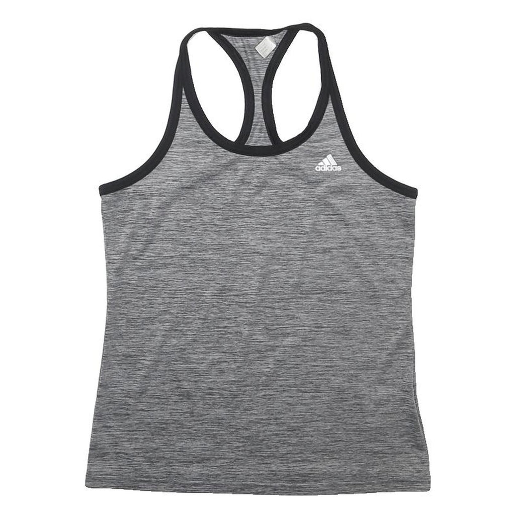 ADIDAS Womens Grey Sports Vest Sleeveless Scoop Neck Climalite S Activewear Gym