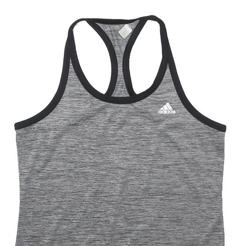 ADIDAS Womens Grey Sports Vest Sleeveless Scoop Neck Climalite S Activewear Gym