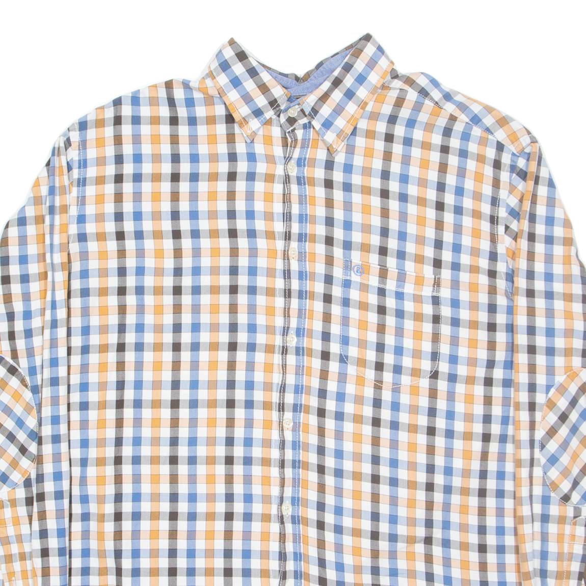 BOGNER Mens Shirt Blue Check Long Sleeve L