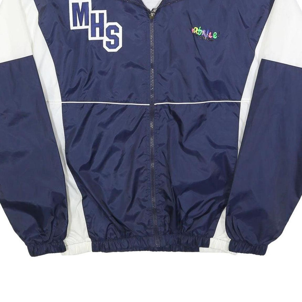 ASICS Mens Navy & White Athletic Jacket S Polyester Zip Sportswear