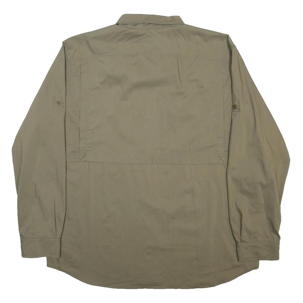 CARHARTT Mens Beige Cotton Blend Work Shirt XL Durable Button Down