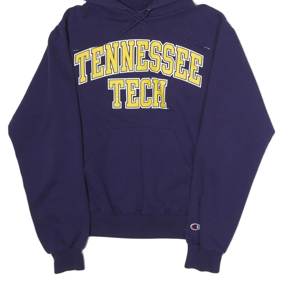 CHAMPION Mens Navy Blue Tennessee Tech Hoodie S Classic Cotton Blend Pullover