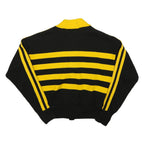 CHEERLEADERE DANZ TEAM Womens Black & Yellow Patterned Button Up Jumper S