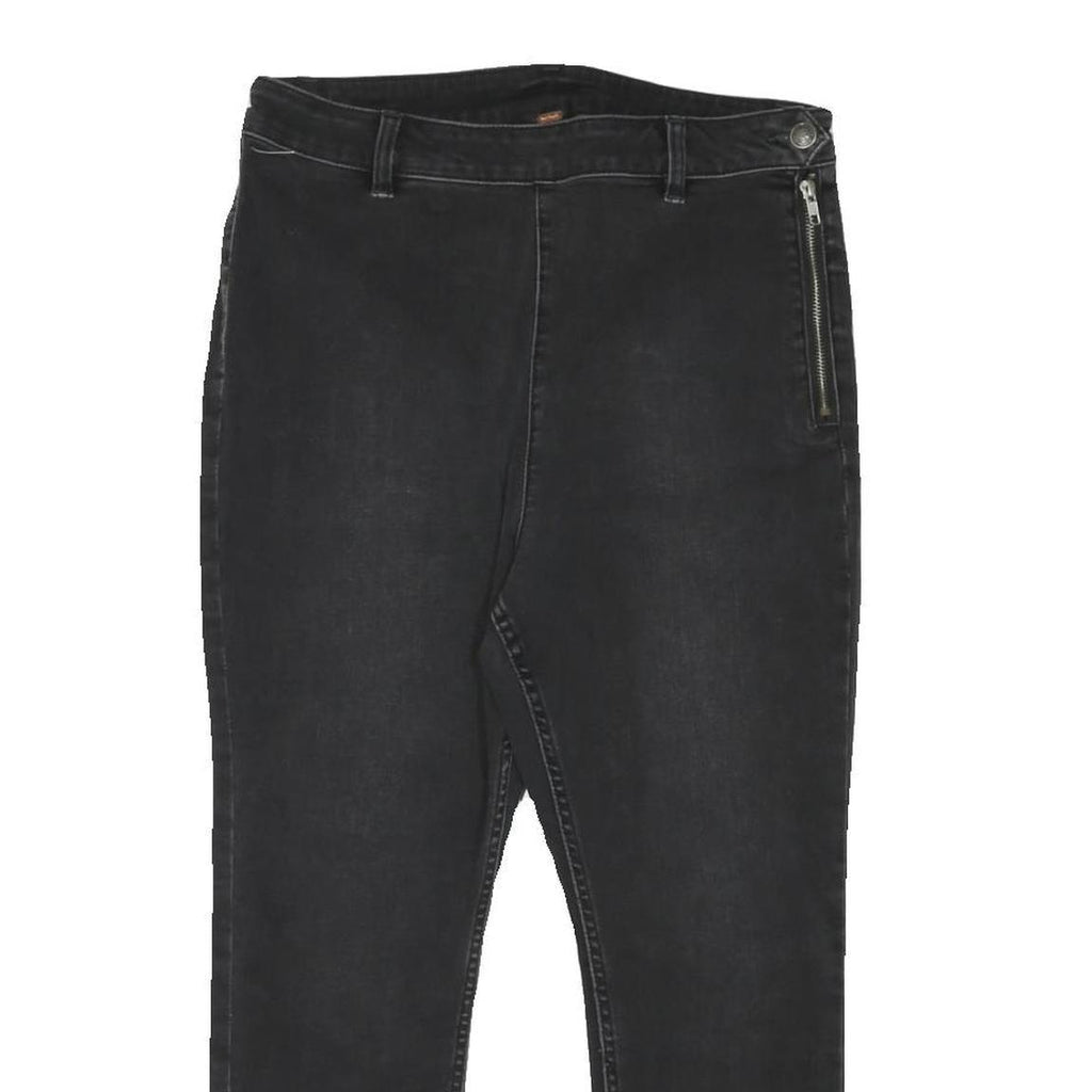 FREE PEOPLE Womens Jeans Black Regular Skinny Denim Medium W32 L23 Zip Closure