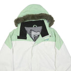 BILLABONG Womens Green & White Zip Jacket M Polyester Outdoor Winter Wear