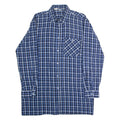 Mens Flannel Shirt Blue 90s Check Long Sleeve L