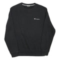 CHAMPION Mens Black Cotton Blend Crew Neck S Sweatshirt Classic Logo