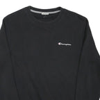 CHAMPION Mens Black Cotton Blend Crew Neck S Sweatshirt Classic Logo