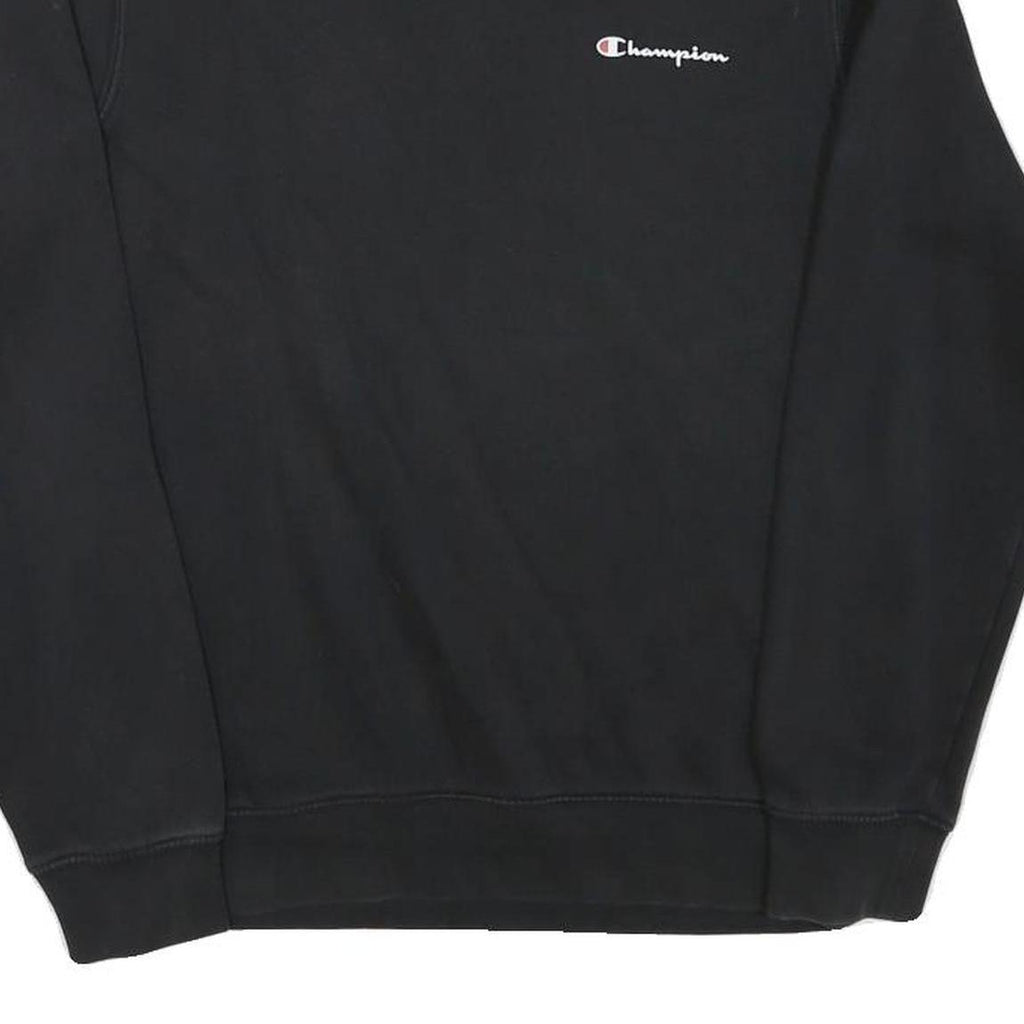 CHAMPION Mens Black Cotton Blend Crew Neck S Sweatshirt Classic Logo