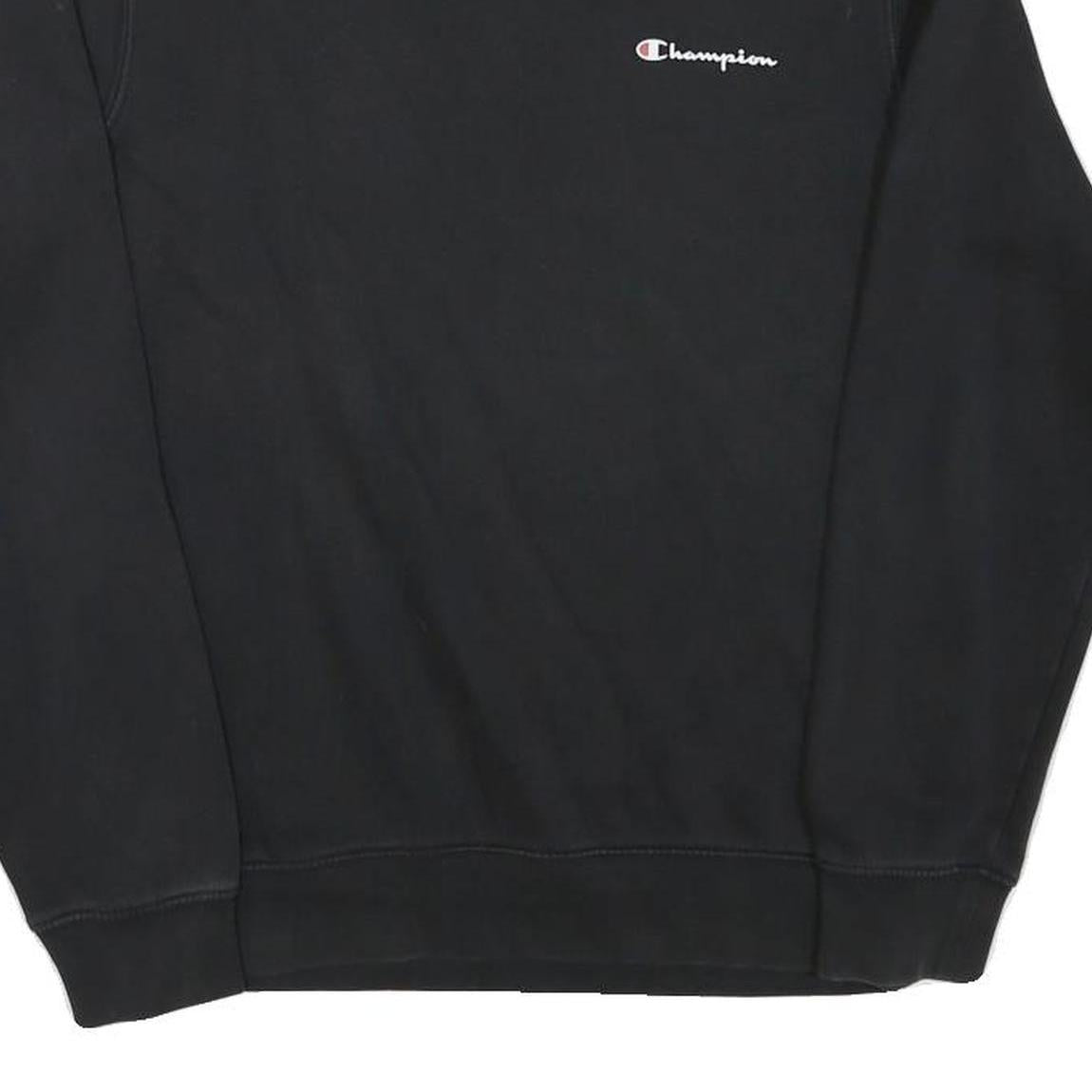 CHAMPION Mens Black Cotton Blend Crew Neck S Sweatshirt Classic Logo